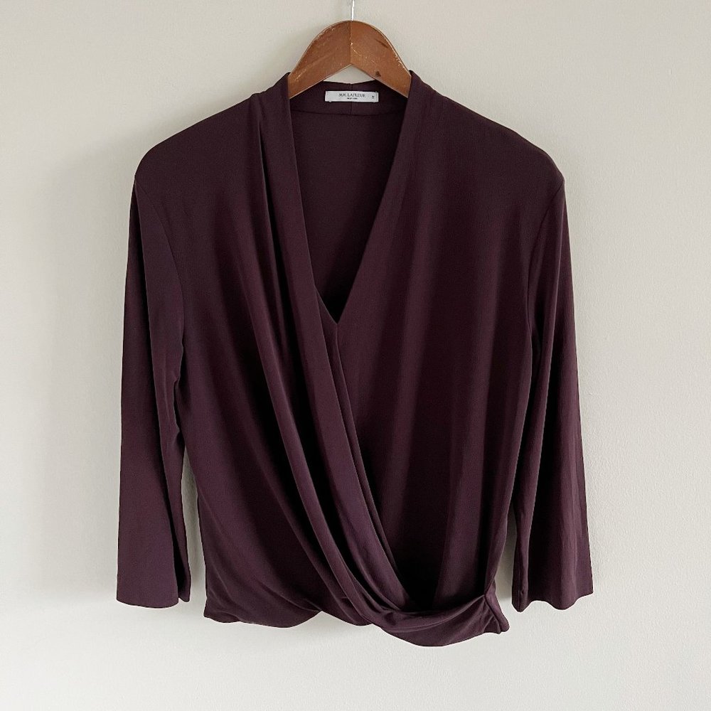 MM LaFleur Deneuve Knit Wrap Blouse Top M
